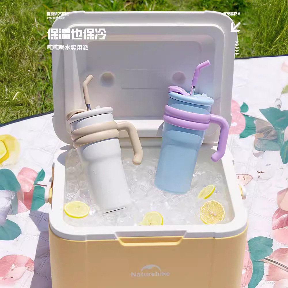 进口爆款网红316不锈钢吸管保温杯手柄冰霸杯大容量便携迷你汽车