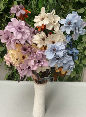 磨毛布高枝苍兰壁挂假花蝴蝶兰仿真花家居商场装饰人造花摆件