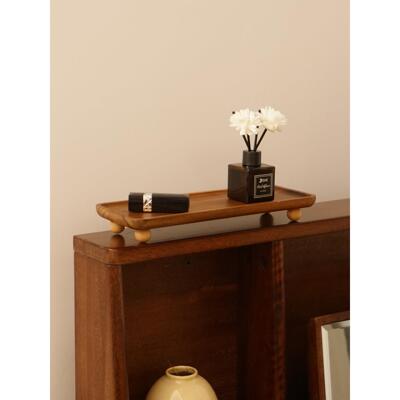 实木香薰托盘中古风高脚香水蜡烛饰品家居摆件浴室洗漱台托盘子