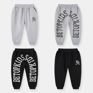 儿童运动裤 2024新款 字母印花潮牌男童外穿长裤 卫裤 子 裤 top童装