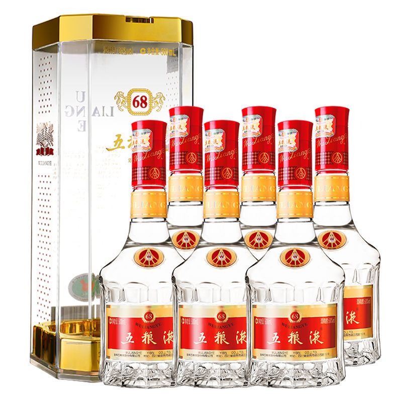 宜宾五粮液68度浓香型白酒500ml*6瓶 高度酒商务宴请送礼纯粮收藏