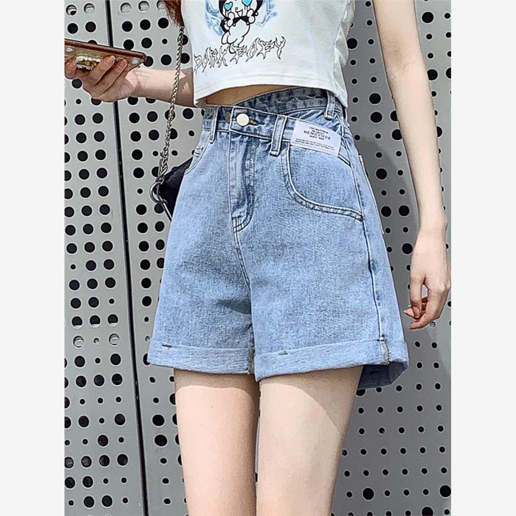 牛仔短裤女夏季薄款2025年新款韩版高腰宽松休闲a字显瘦阔腿热裤