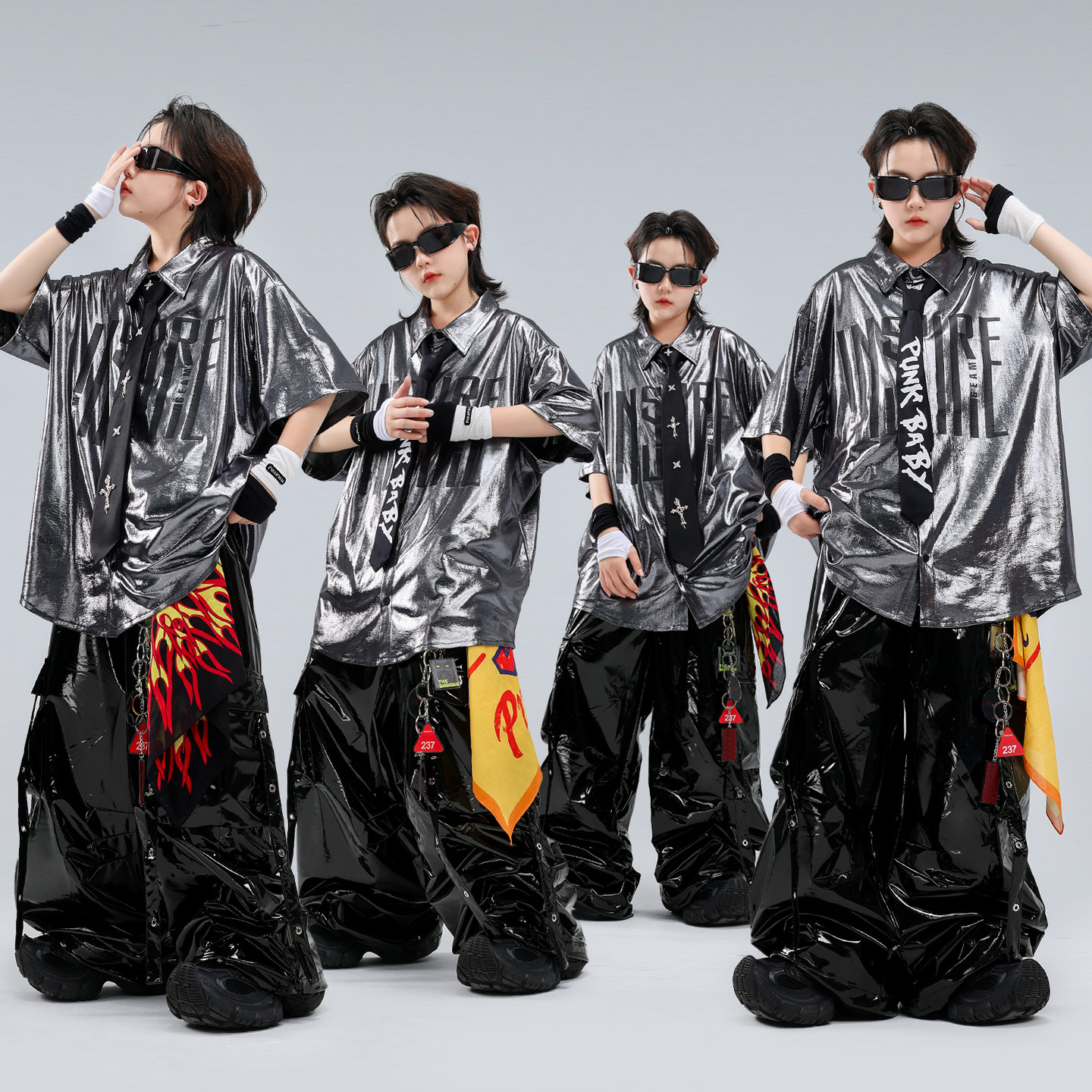 街舞儿童潮服嘻哈男女童炸街表演hiphop少儿舞蹈架子鼓演出服时髦