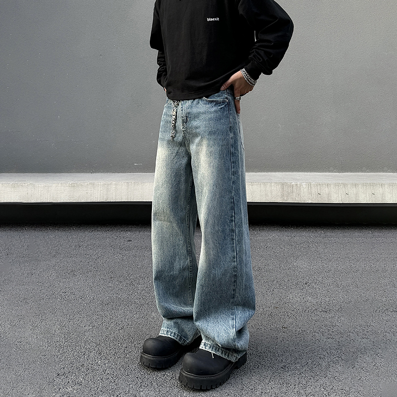 BLAEXIT水洗蓝色牛仔裤男