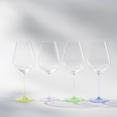 Eleonora欧若拉捷克进口超薄芙洛拉彩色红酒杯大容量手工水晶两只