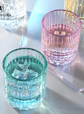 欧若拉捷克进口水晶玻璃四色威士忌洋酒杯水杯家用套装礼盒高档