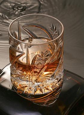 捷克进口水晶玻璃高档创意威士忌洋酒杯欧式家用情侣对杯礼盒装