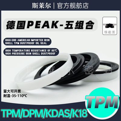 进口PEAK标准活塞五组合密封KDAS/TPM/DPM/K18/H780油封31.1*35.1