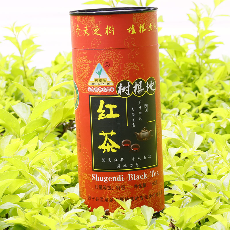 2024新春茶云南大叶种茶保山昌宁红茶树根地滇红茶叶特级罐装150g