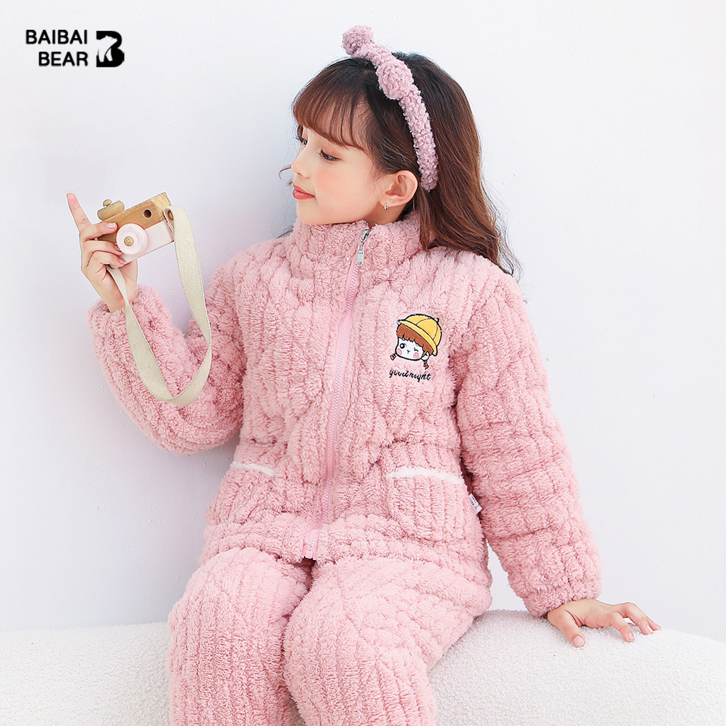 摆摆熊法兰绒甜美冬季睡衣