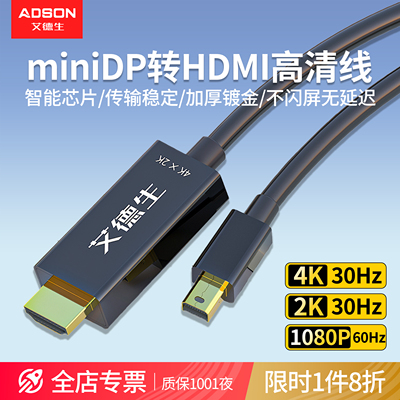 艾德生minidp转HDMI长1.8m高清线