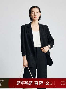 【醋酸】三彩丽雪leisure25秋新款新中式提花西装外套简约高级感