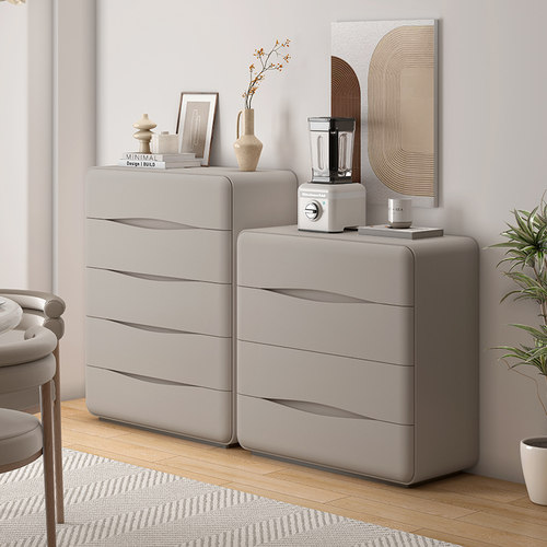 实木斗柜奶油风全实木储物柜