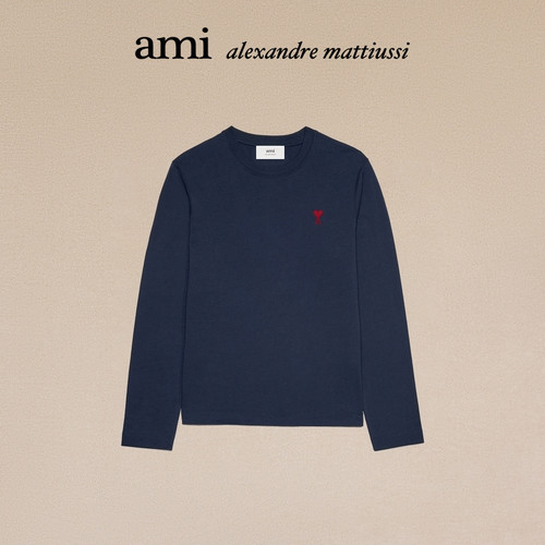 AMIPARIS红色爱心棉质长袖T恤