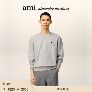 Ami Paris 男士 爱心圆领长袖 末甄选 黑色刺绣ADC棉卫衣 卫衣 季