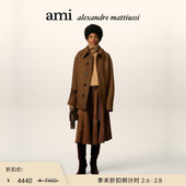 季 男女同款 末甄选 Ami Paris 羊毛华达呢夹克 皮质贴标夹克