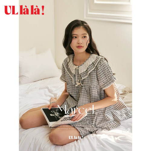 Ullala学院风减龄睡衣套装女