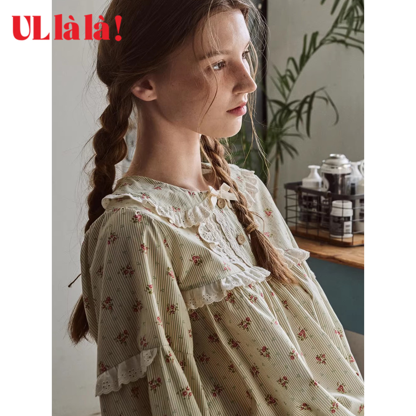 Ullala纯棉碎花可外穿家居服图片