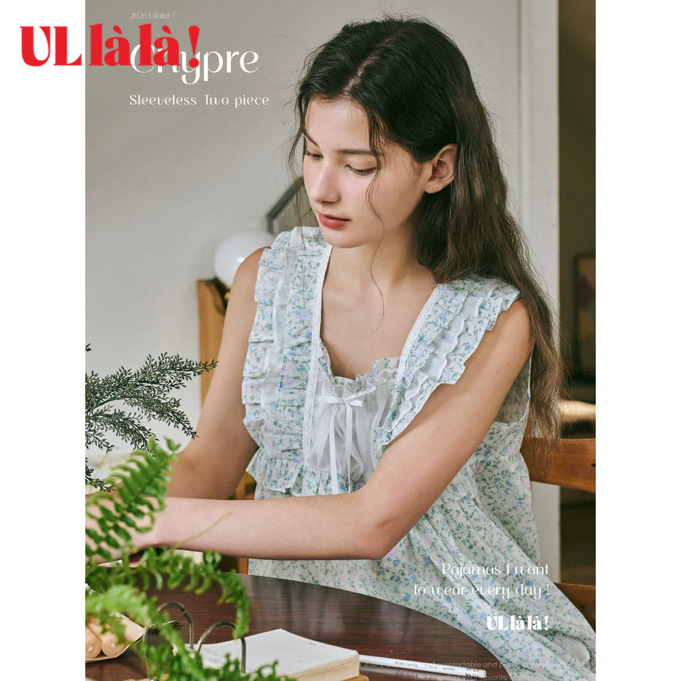 Ullala夏季女碎花甜美家居服套装图片