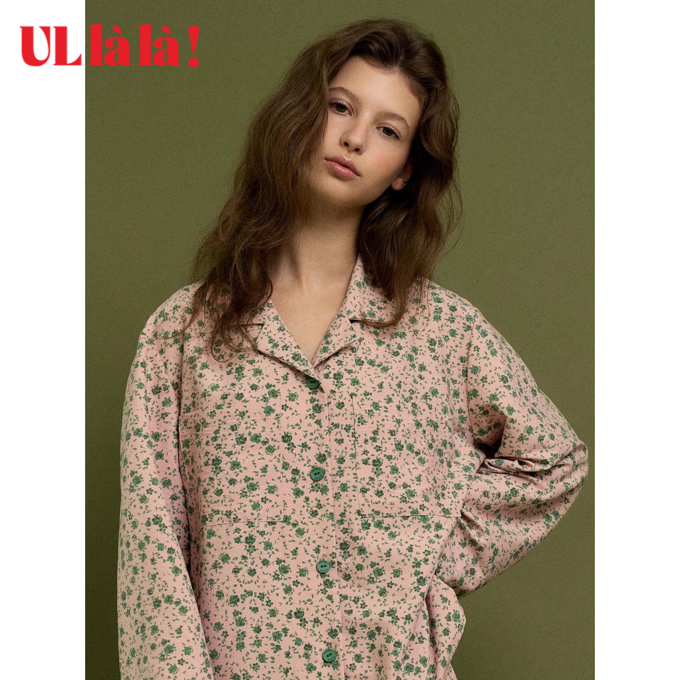 Ullala复古复古风碎花睡衣套装女