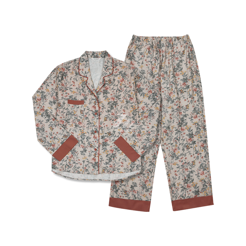 乌拉拉新款情侣家居服女碎花睡衣