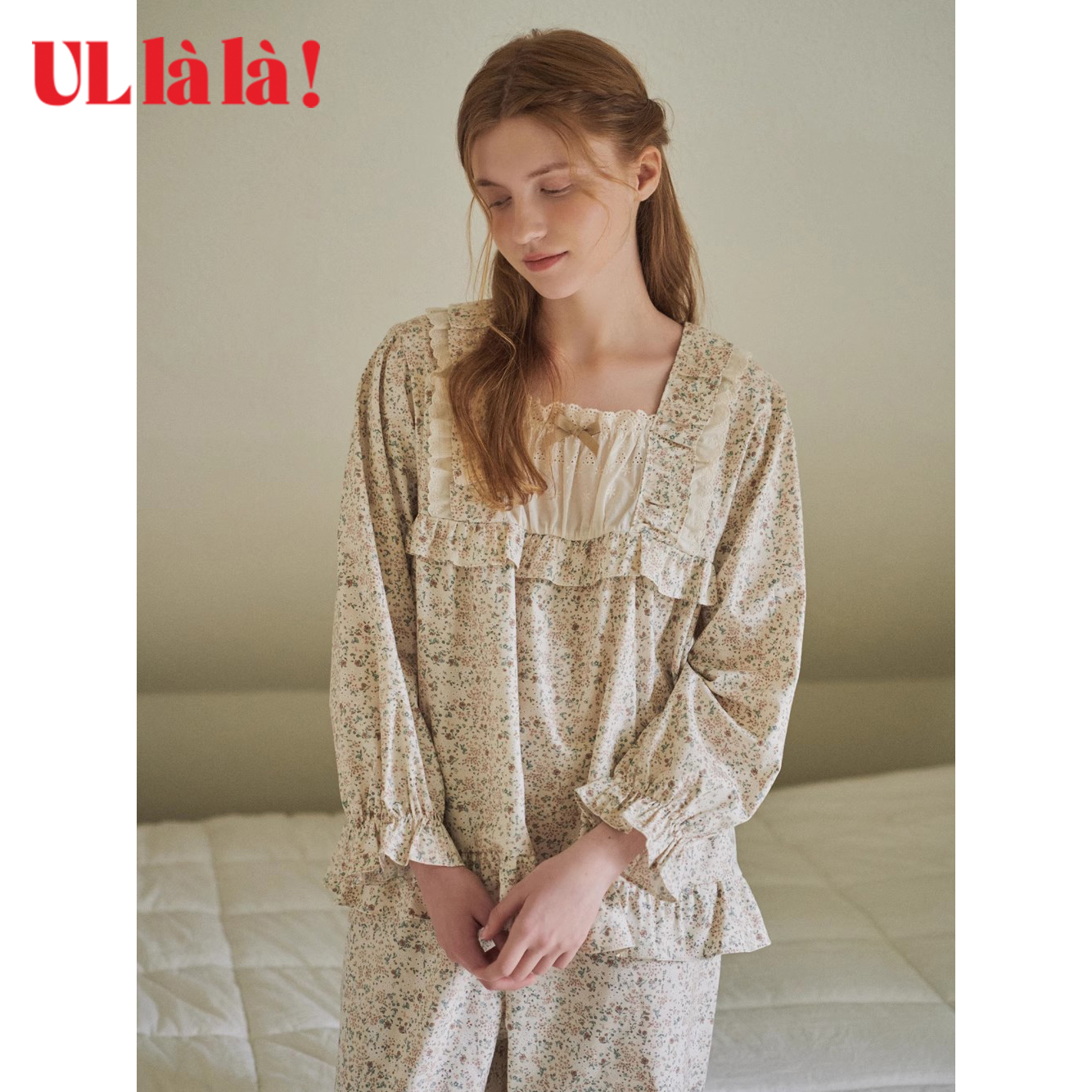 Ullala韩国进口蕾丝花边睡衣