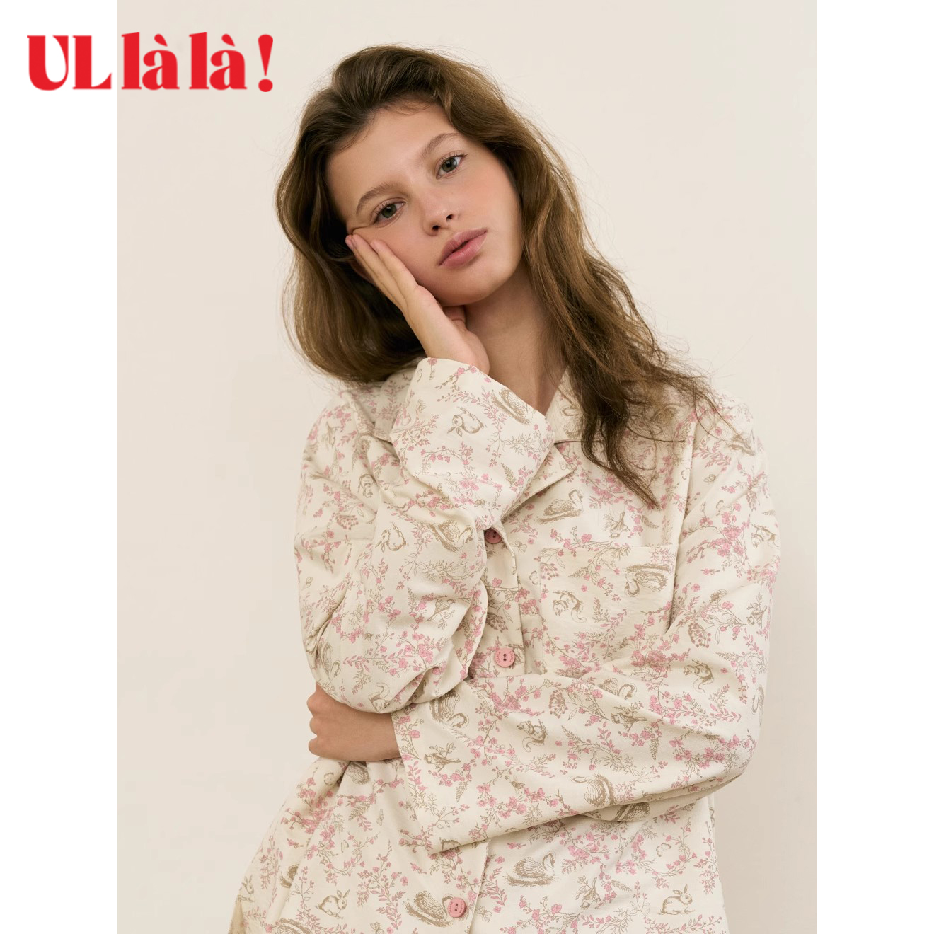 乌拉拉女士印花分体睡衣家居服