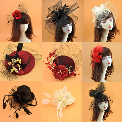 复古欧美头饰新娘舞会面纱小礼帽