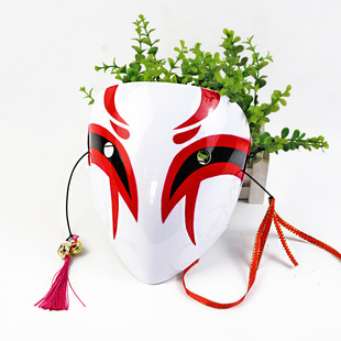 蛭子流月狐妖面具cos万圣节派对道具化妆用品漆黑的子弹小丑面具