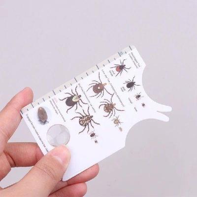 1PC Plastic Pocket Tick Card with Magnifying Glass Allows