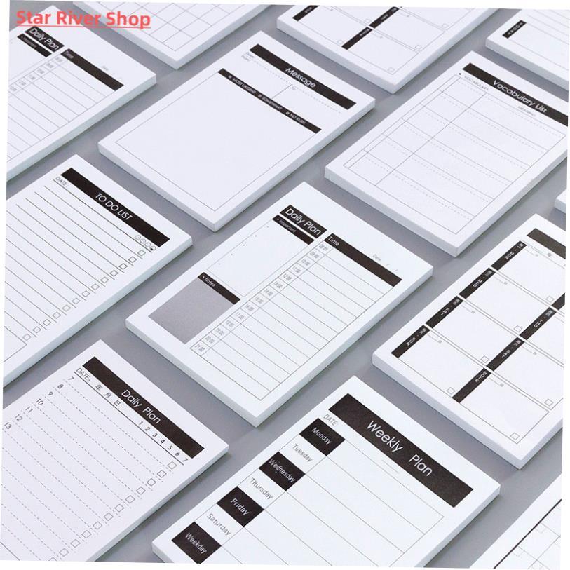 1pack Creative Study&Work Plan Kraft Paper Memo Pad Kawa