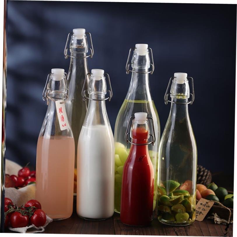 Clasp glass sealed water bottle enzyme wine juice bottle 1