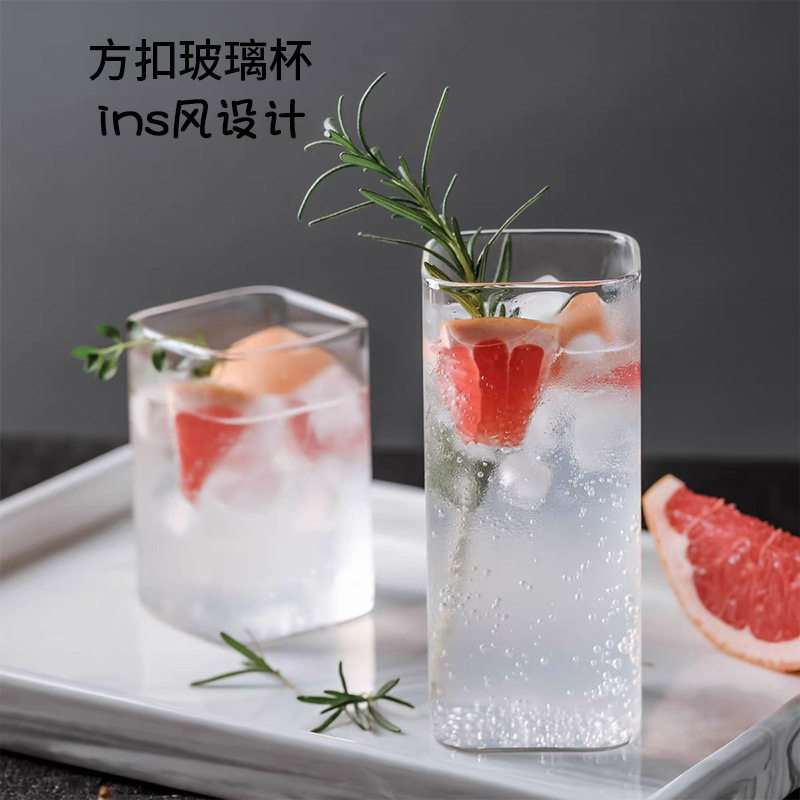 透明杯子韩国果汁杯网红水杯ins
