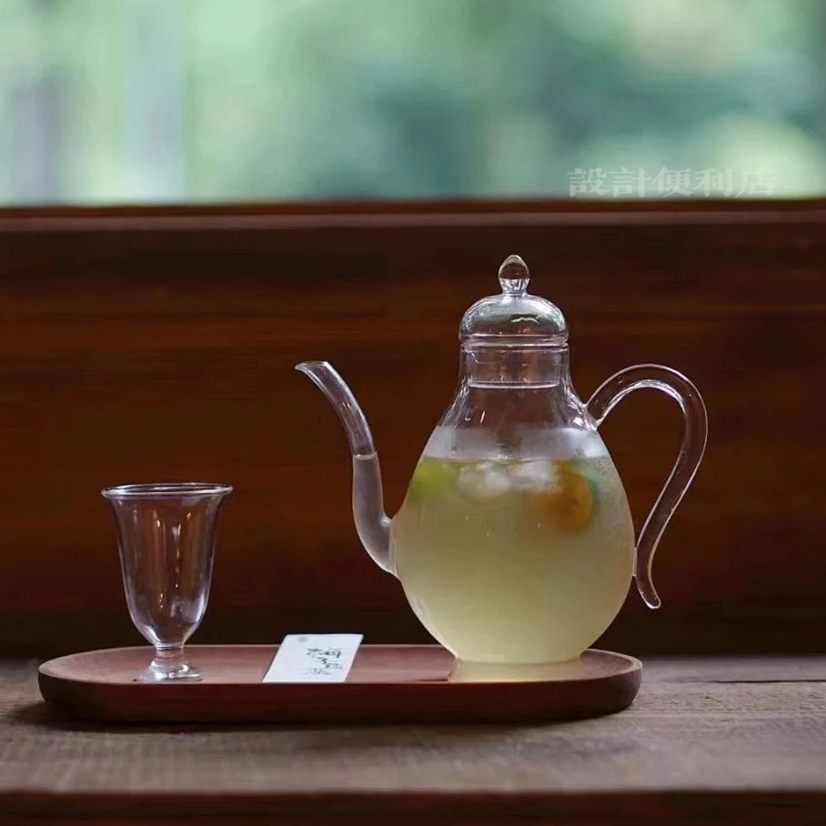 手执壶美人壶花茶壶器耐高温玻璃透明茶杯新中式煮玻璃壶泡茶器 - 实物图