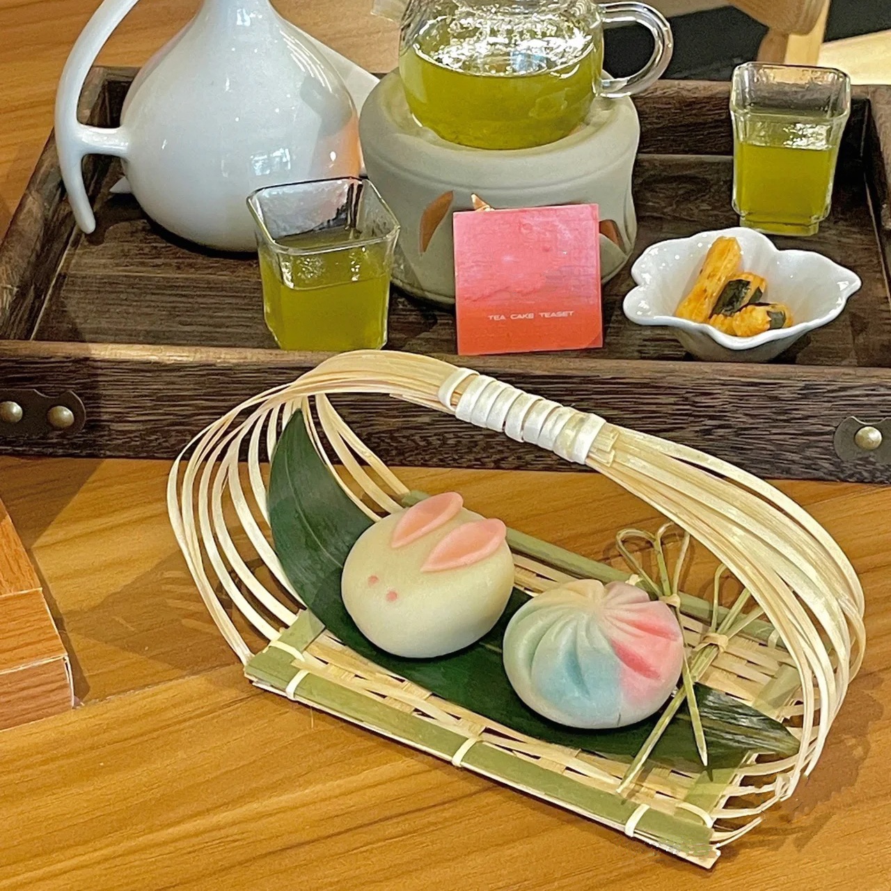 手工竹编糕点盘茶室下午茶商用