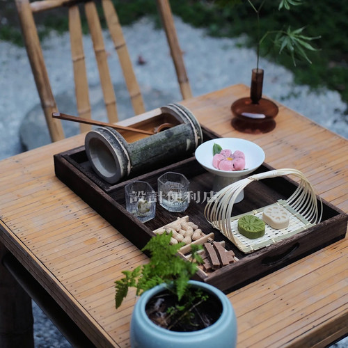 国风下午茶具点心盘托盘