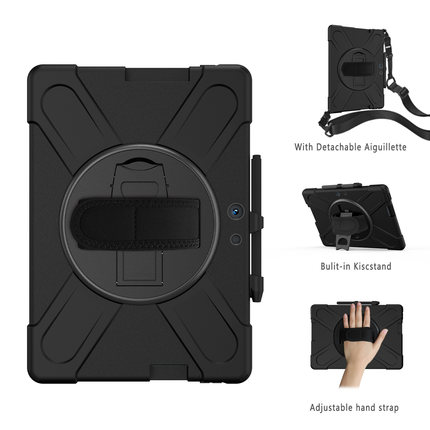 适用于微软Surface Pro X保护套/壳带笔槽硅胶套13英寸平板笔记本电脑微软Pro x全包防摔旋转支架外壳手持皮