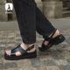 男高跟高级感沙滩鞋 个性 厚底增高5.5厘米罗马凉鞋 潮
