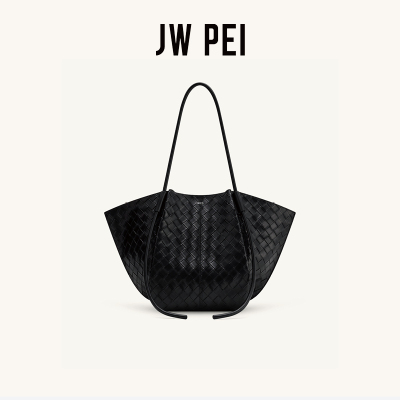 JW PEI宽版编织纹理托特包Nala大容量通勤单肩手提包新款8T030