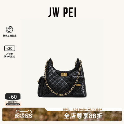 JW PEI单肩包Vivian绗缝链条包小香风流浪包hobo腋下包新款5S338