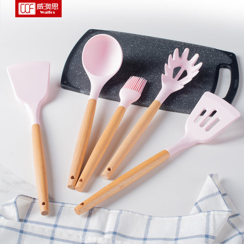 硅胶厨具套装锅铲汤勺饭勺铲子专用不粘锅家用耐高温炒菜厨房工具 - 封面
