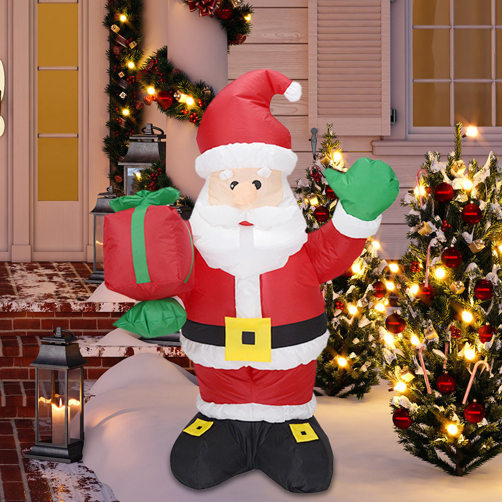 christmas inflatable model santa holding gift bag design
