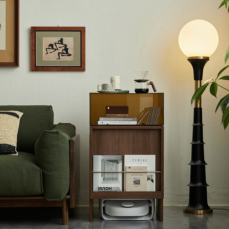 圣贝纳迪黑胡桃木扫地机置物柜子