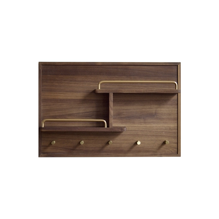 配电表箱盒装饰画免打孔弱电箱遮挡装饰电闸箱挂画黑胡桃木置物架