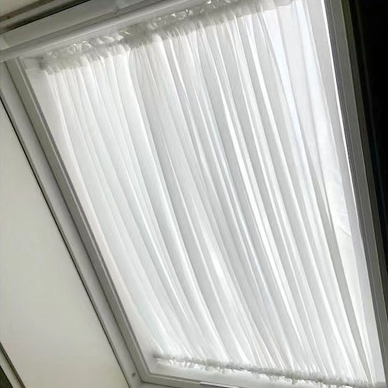 阁楼天窗天幕绷纱帘遮阳s帘斜屋顶免打孔伸缩杆穿杆温室顶棚隔热