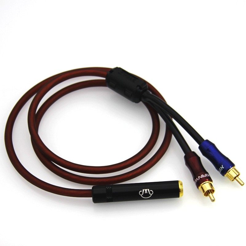 高屏蔽6.5母f大三芯转双莲花头 6.35mm转2RCA音频线一分二AV转接,影音电器,线材,淘宝优惠券,粉丝福利购,淘宝优惠卷