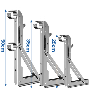 不锈钢三角支撑架可折叠测装窗z户晾衣架外墙挂壁晒衣杆配件法兰