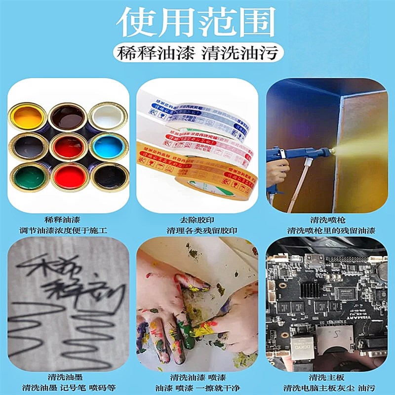 金属油漆稀释剂去除油渍q胶印喷码油墨清洗剂氟碳漆丙烯酸洗枪快