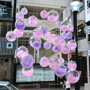 装饰开业节日橱h窗场景布置透明球空心球装饰球天花板吊顶挂件吊
