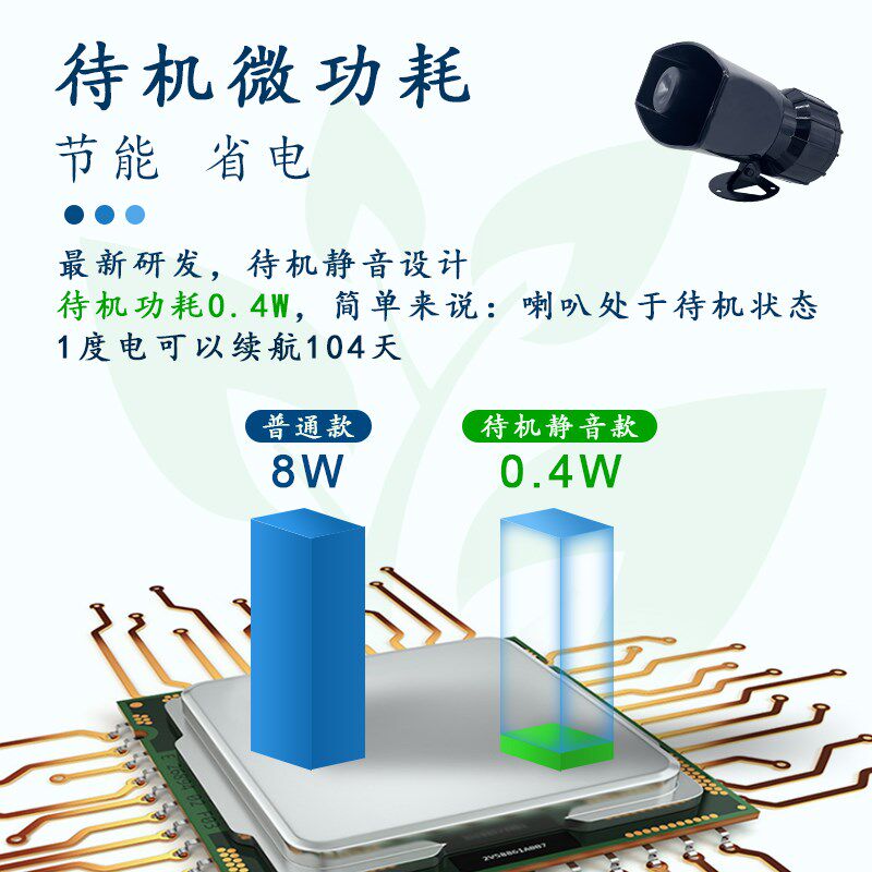 监控外接喇叭室外防水内置功x放拾音器咪头有源双向喊话号角扬声